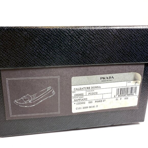 Prada Calzature Red Leather Loafers size 37/ 6.5 or 7 - Picture 11 of 15